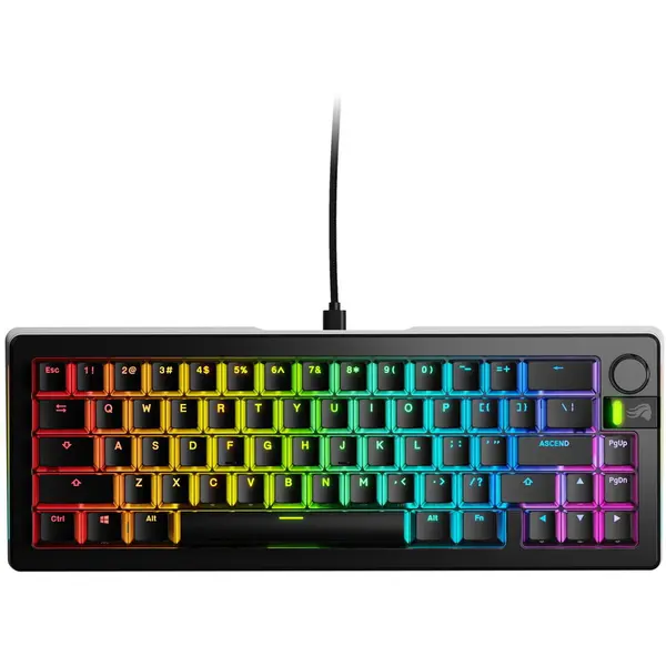Glorious Tastatura mecanica Glorious GMMK 3 PRO, Fox Switches, 66 taste, USB, Cu fir, Negru
