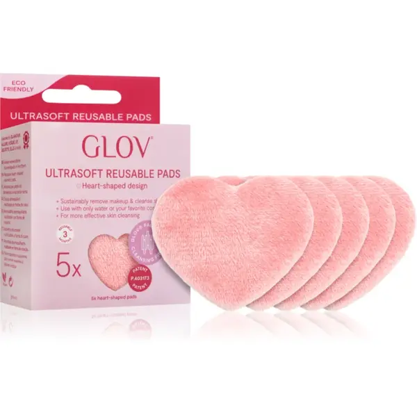 GLOV Heart-Shaped Ultrasoft dischete demachiante lavabile 5 buc