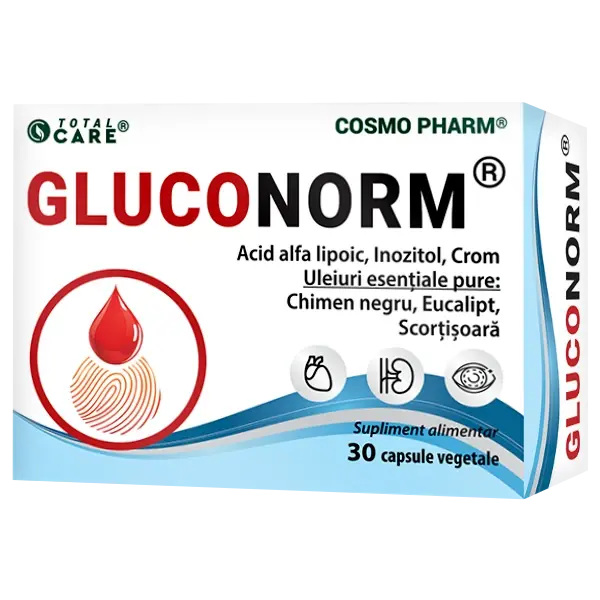 GLUCONORM - echilibrul glicemiei si protectie nervoasa, 30 capsule, Cosmo Pharm