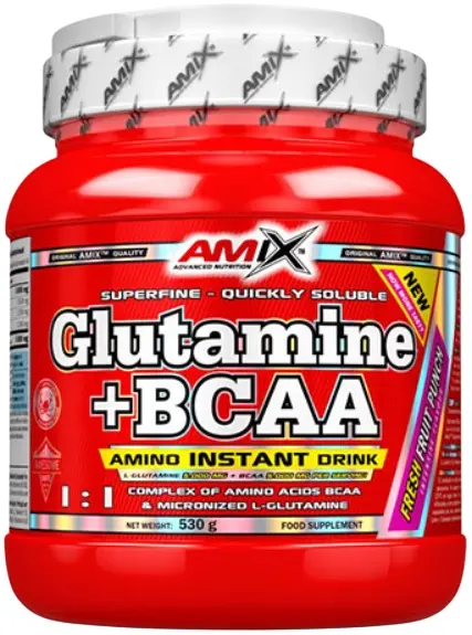 Glutamine + BCAA, fără gust, 530 g, Amix
