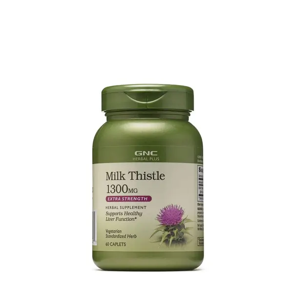 GNC Herbal Plus Milk Thistle 1300 Mg, Extract Standardizat De Silimarina | 60 Tb