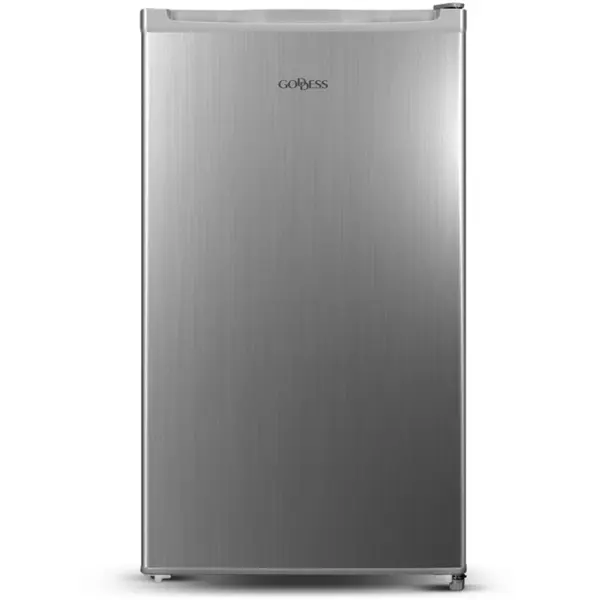 Goddess Goddess GODRSE085GS8SSE Refrigerator, E, Free standing, Single door, Height 85 cm, Volume 90 L, Silver