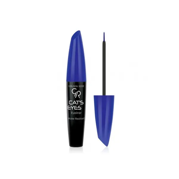Golden Rose Cat's Eyes Liner Creion de ochi rezistent la apă cu o pensulă moale pentru aplicare precisă Volum Matte Blue