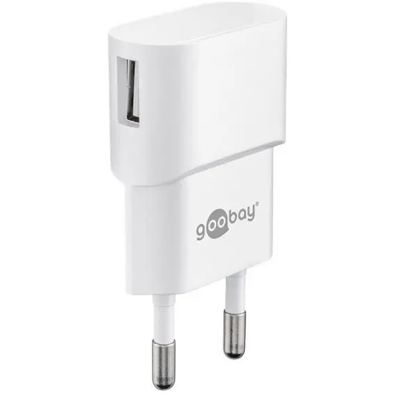 Goobay Incarcator telefon Goobay 44948, 5W, 5V, 1A, USB 2.0, design subtire, Alb
