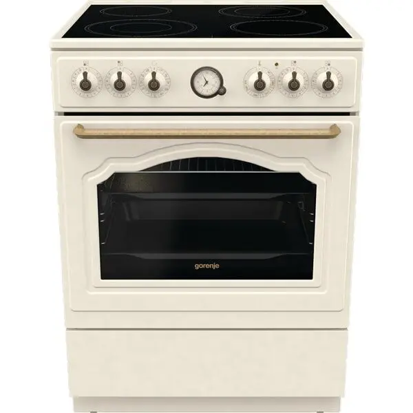 Gorenje Aragaz GORENJE GECS6B70CLI, 4 arzatoare, Electric, L 60 cm, Grill, Bej