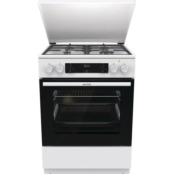Gorenje Aragaz Gorenje GKS6C71WF, 4 arzatoare, Mixt, Gaz si Electric, L 60 cm, Alb