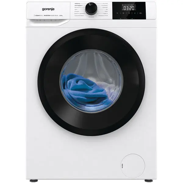 Gorenje Masina de spalat rufe Gorenje W3NGPI62SBS/PL, 6 kg, 15 programe, 1200 rpm, clasa B, 60 cm, Alb-Negru