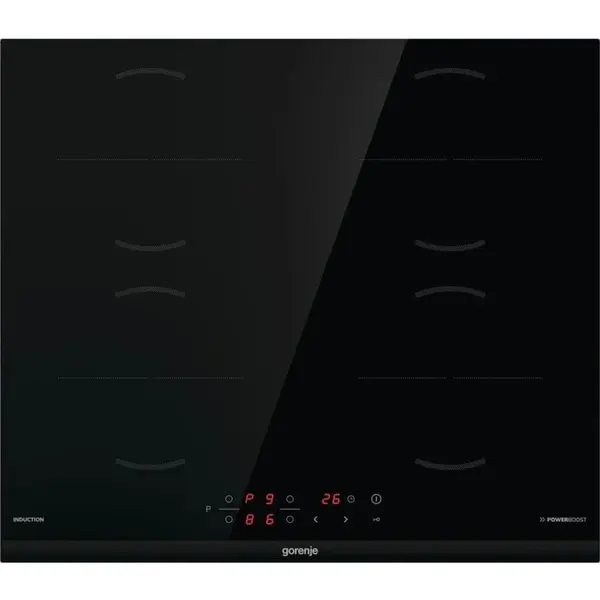 Gorenje Plita cu inductie incorporabila Gorenje GI6401BCE, 4 zone gatit, sticla-ceramica, 7200 W, Negru