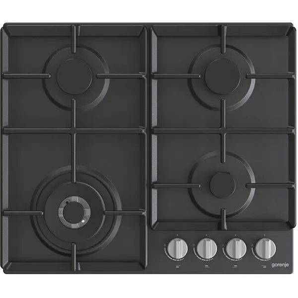 Gorenje Plita incorporabila GORENJE GW641EXB, Gaz, 4 arzatoare, Wok, Negru