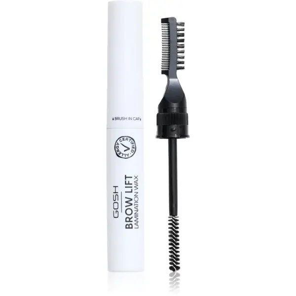 GOSH COPENHAGEN Brow Lift Lamination Wax ceară de fixare pentru sprâncene perie 2 in 1 culoare 001 Clear 6 ml