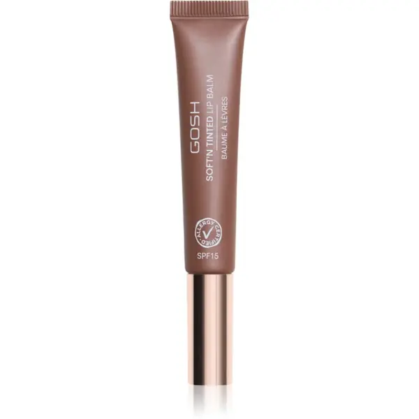 GOSH COPENHAGEN Soft`n Tinted balsam de buze tonifiant SPF 15 culoare 010 Espresso Martini 8 ml