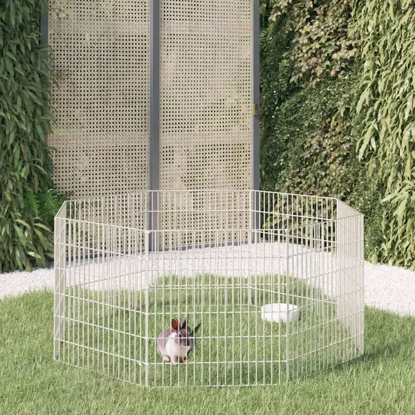 Gossi adapost pentru animale cu 8 panouri, 54x60 cm, fier galvanizat