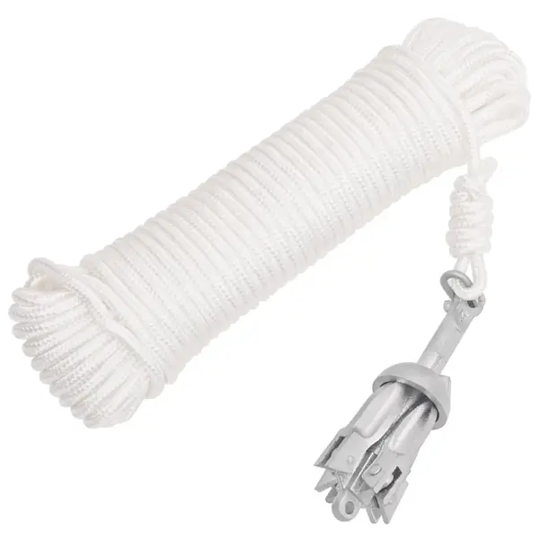 Gossi ancora pliabila cu funie, argintiu, 0,7 kg, fier maleabil