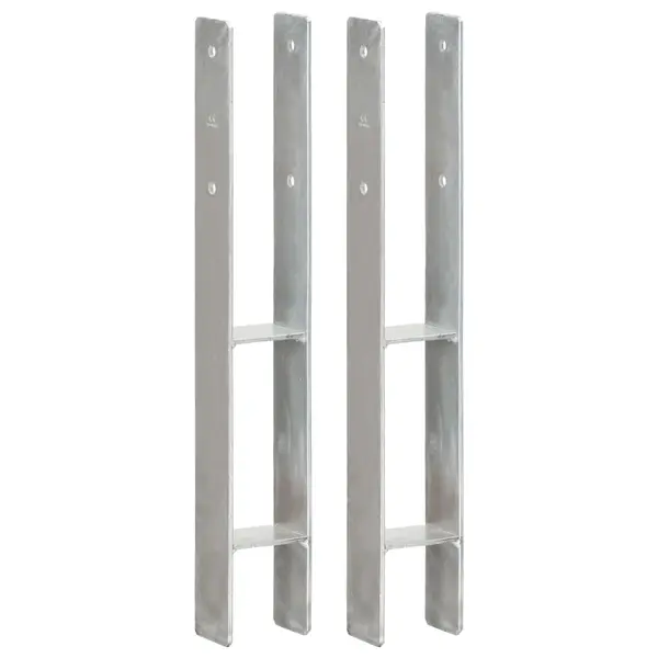 Gossi ancore de gard, 2 buc., argintiu, 8x6x60 cm, otel galvanizat