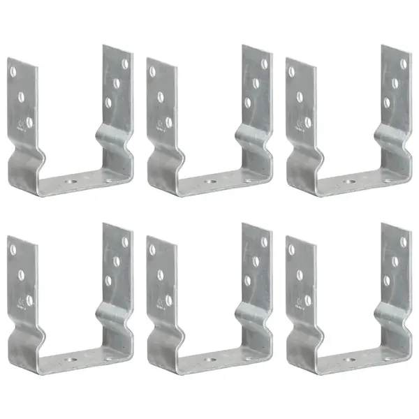 Gossi ancore de gard, 6 buc., argintiu, 12x6x15 cm, otel galvanizat