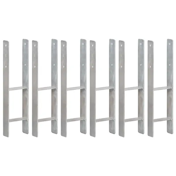 Gossi ancore de gard, 6 buc., argintiu, 14x6x60 cm, otel galvanizat