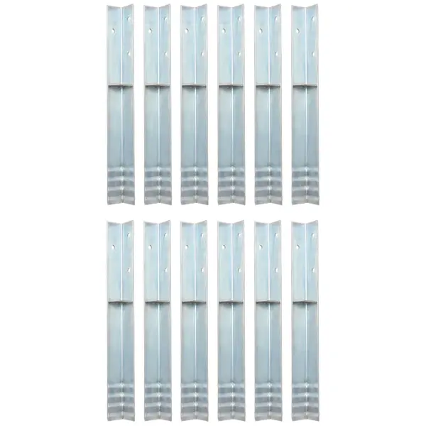 Gossi ancore de sol in forma de l, 12 buc, otel galvanizat, 5x5x50 cm