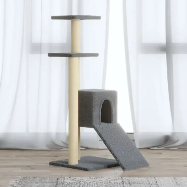 Gossi ansamblu pisici, stalpi din funie sisal, gri deschis, 92 cm