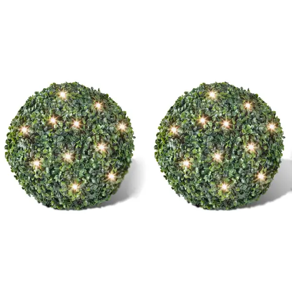 Gossi arbusti ornamentali artificiali, 27 cm cu led-uri solare, 2 buc