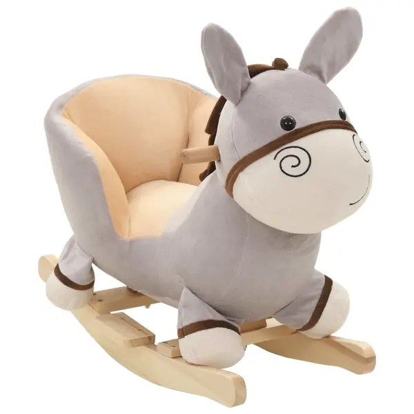 Gossi balansoar animal, magar, cu spatar, plus, 60 x 32 x 55 cm, gri