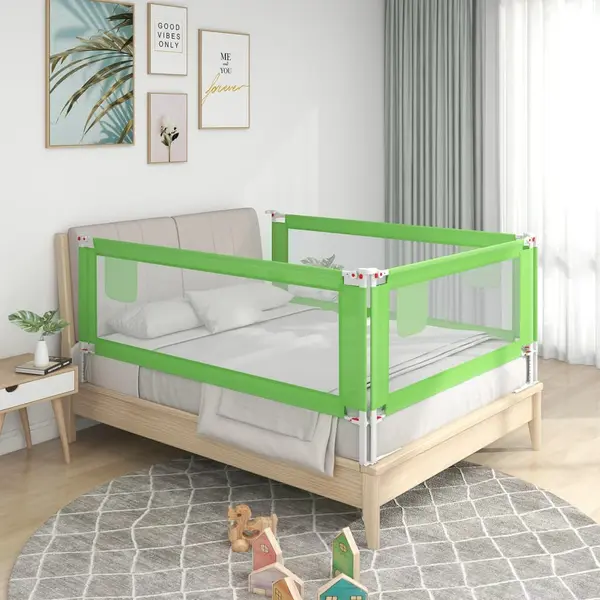 Gossi balustrada de protectie pat copii, verde, 100x25 cm, textil