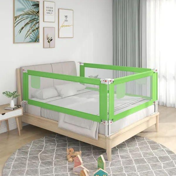 Gossi balustrada de protectie pat copii, verde, 120x25 cm, textil