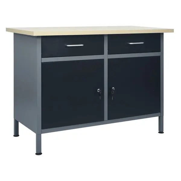 Gossi banc de lucru, negru, 120 x 60 x 85 cm, otel