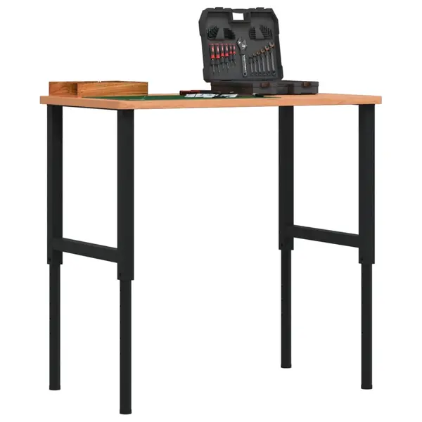 Gossi banc lucru 100x60x(71,5-98) cm lemn masiv fag, dreptunghiular