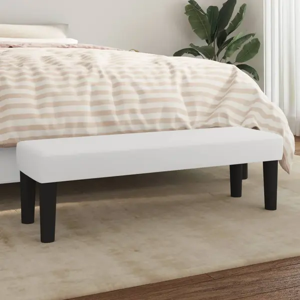 Gossi banca, alb, 100x30x30 cm, piele ecologica
