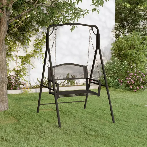 Gossi banca balansoar, negru, 124 cm, otel
