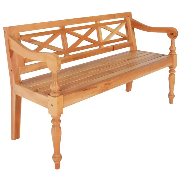 Gossi banca batavia, maro deschis, 123 cm, lemn masiv mahon