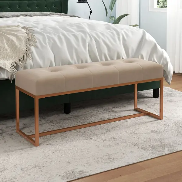 Gossi banca, bej, 110x36x45 cm, catifea