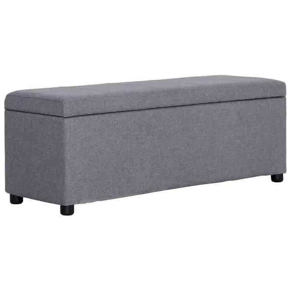 Gossi banca, compartiment de depozitare, gri deschis 116 cm poliester