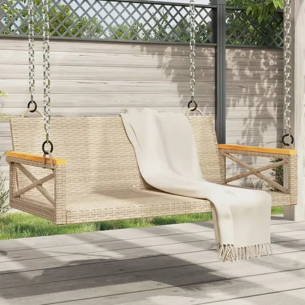 Gossi banca de balansoar, bej, 109x62x40 cm, poliratan