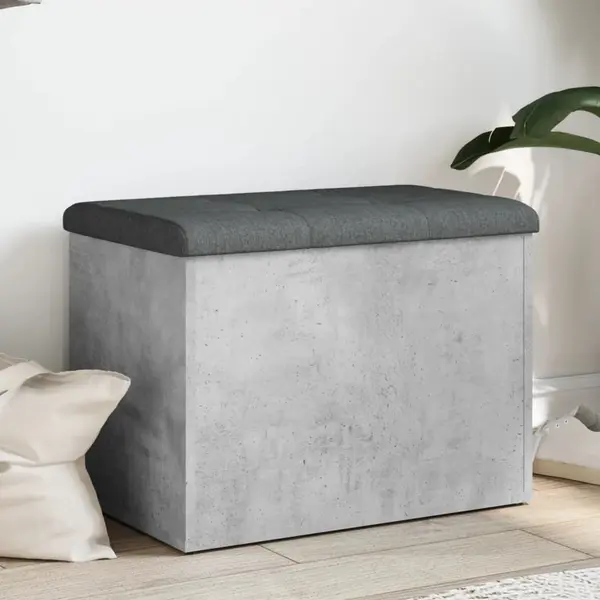 Gossi banca de depozitare, gri beton, 62x42x45 cm, lemn prelucrat