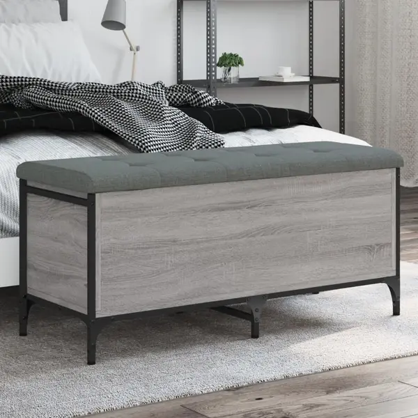 Gossi banca de depozitare, gri sonoma, 102x42x45 cm, lemn prelucrat