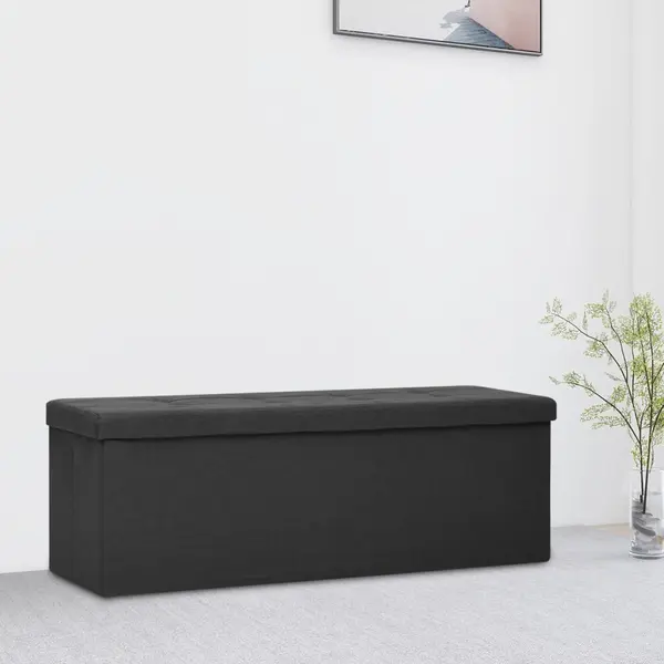 Gossi banca de depozitare pliabila, negru, imitatie de panza