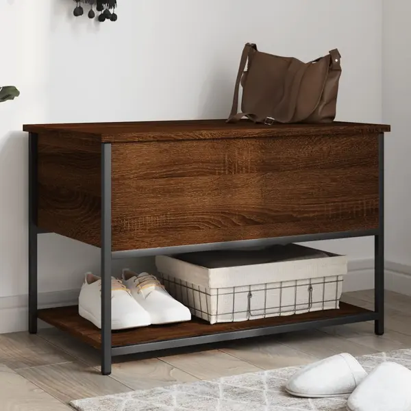 Gossi banca de depozitare, stejar maro, 70x42,5x47 cm, lemn prelucrat