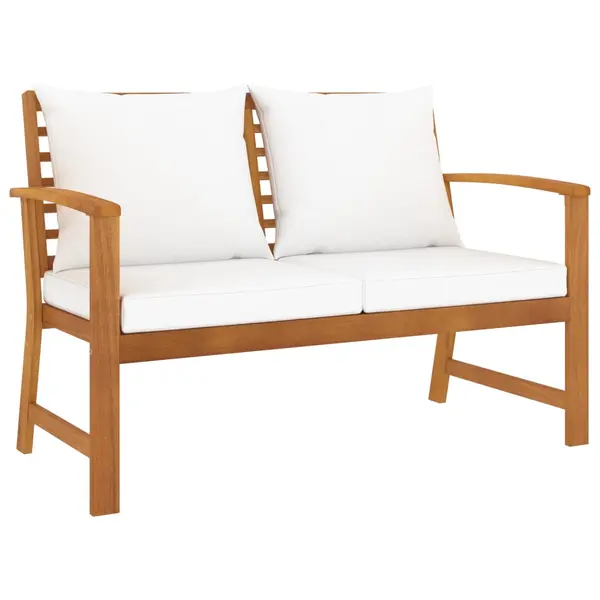 Gossi banca de gradina, 120 cm, crem, lemn masiv de acacia