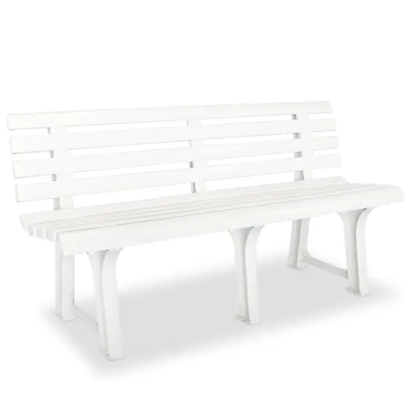 Gossi banca de gradina, alb, 145,5 cm, plastic