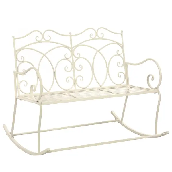 Gossi banca de gradina, alb vintage, 104 cm, fier