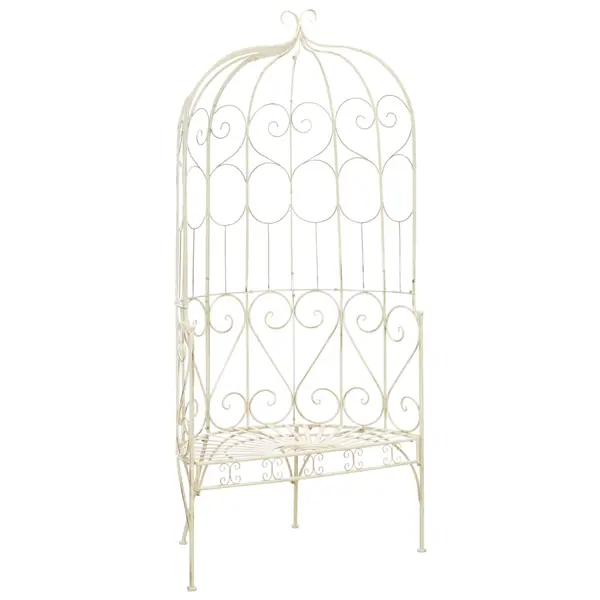 Gossi banca de gradina, alb vintage, 95 cm, fier