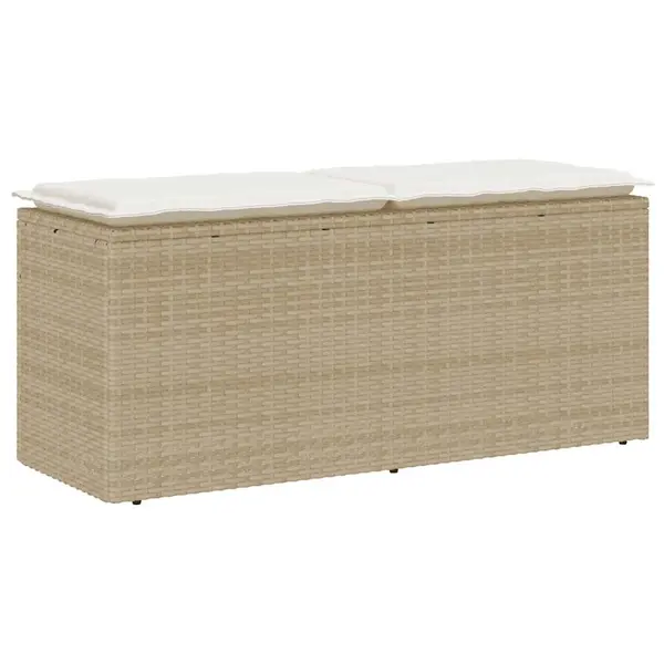 Gossi banca de gradina cu perna bej 110x40x44 cm polirattan