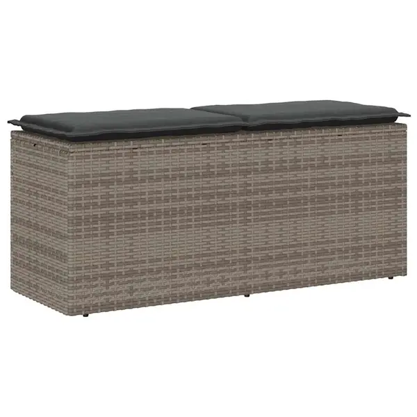 Gossi banca de gradina cu perna gri 110x40x44 cm polirattan