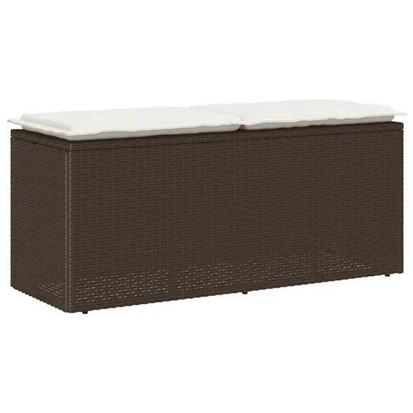 Gossi banca de gradina cu perna maro 110x40x44 cm polirattan