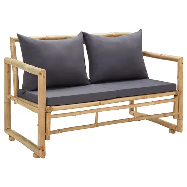 Gossi banca de gradina cu perne, 115 cm, bambus