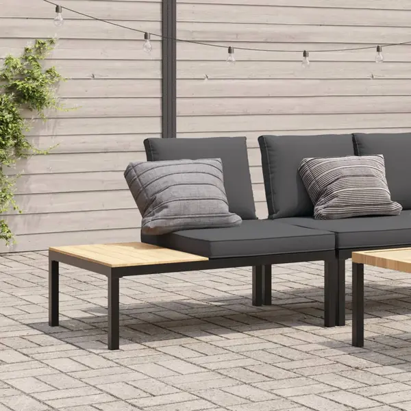 Gossi banca de gradina cu perne, negru, aluminiu