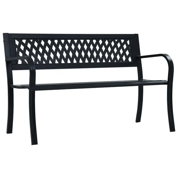 Gossi banca de gradina din otel, negru, 120 cm