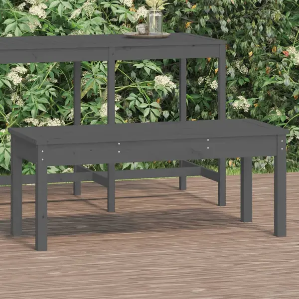 Gossi banca de gradina, gri, 109x44x45 cm, lemn masiv de pin