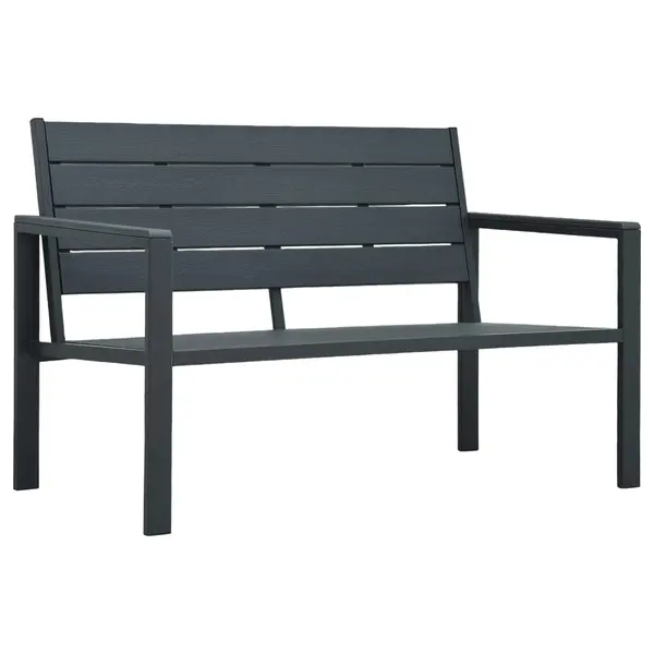 Gossi banca de gradina, gri, 120 cm, hdpe, aspect de lemn